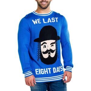Hanukkah Mens 3XL Tipsy Elves Blue Jewish Holiday Ugly christmas Sweater XXXL